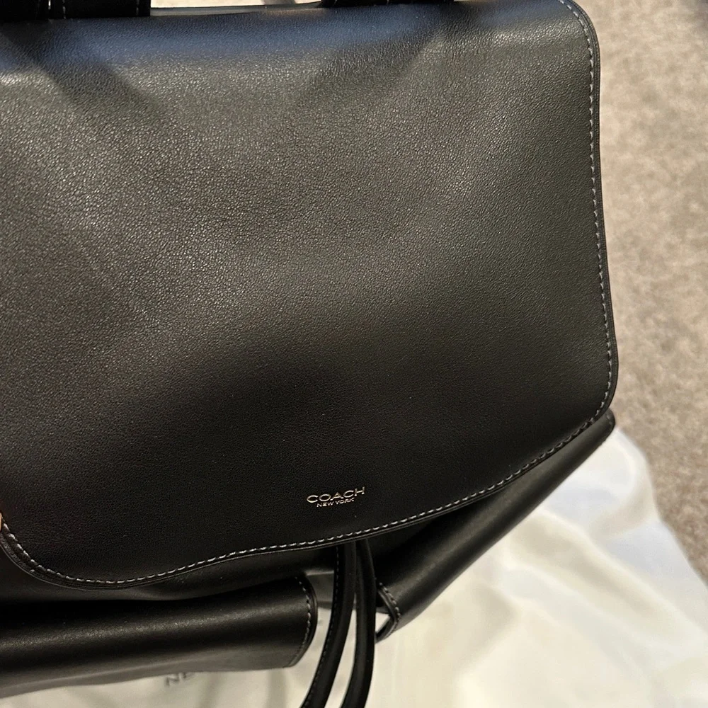 Coach Crosby 28 Black Leather Backpack